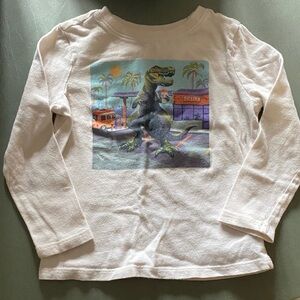 Old Navy Kids Dinosaur Graphic Long Sleeve Tee - Cream